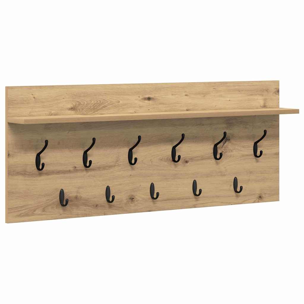 Wall-Mounted Coat Rack with Shelf Artisan Oak 100 x 40 x 12 cm