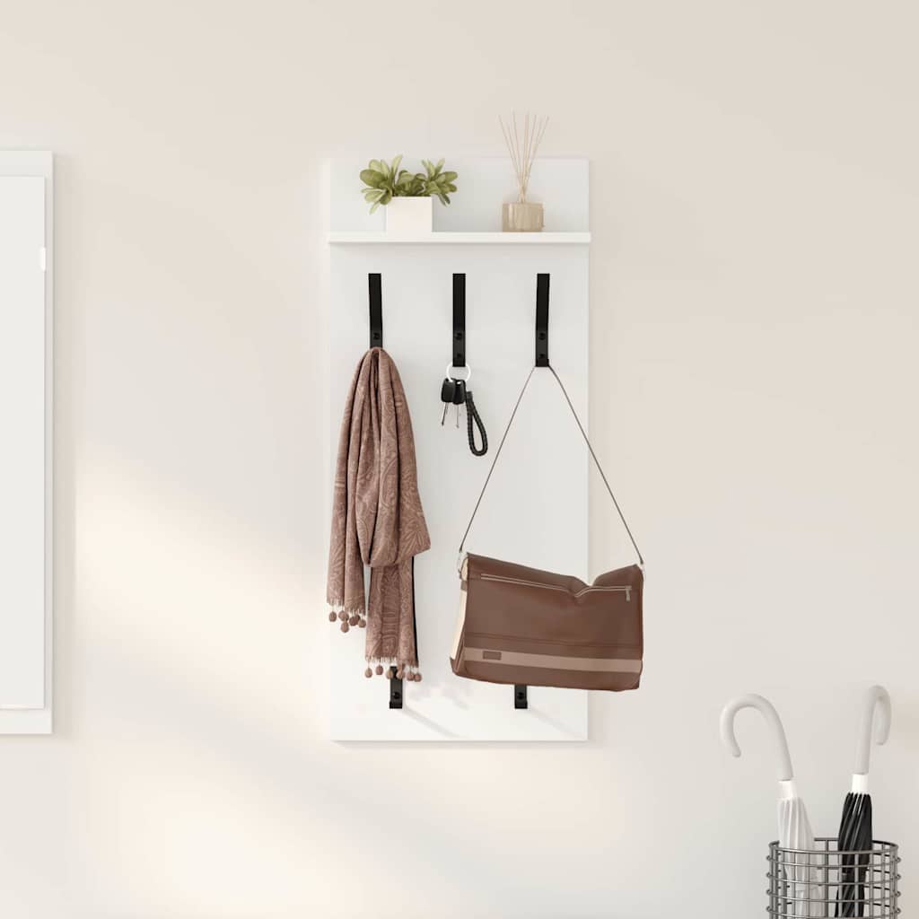 Wall-Mounted Coat Rack White 40 x 10 x 90 cm Engineered wood