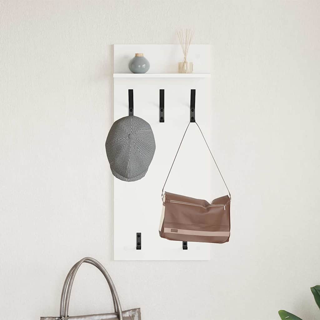Wall-Mounted Coat Rack White 40 x 10 x 90 cm Engineered wood