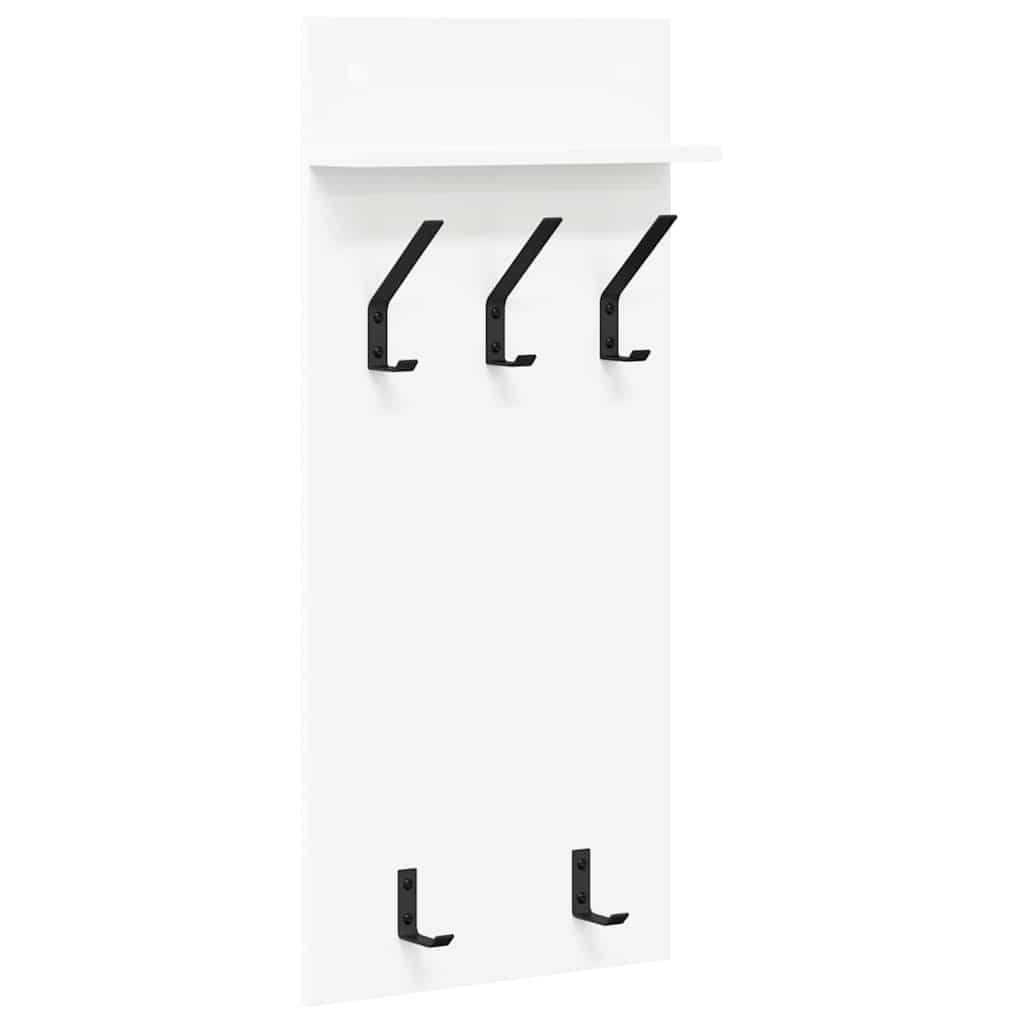 Wall-Mounted Coat Rack White 40 x 10 x 90 cm Engineered wood