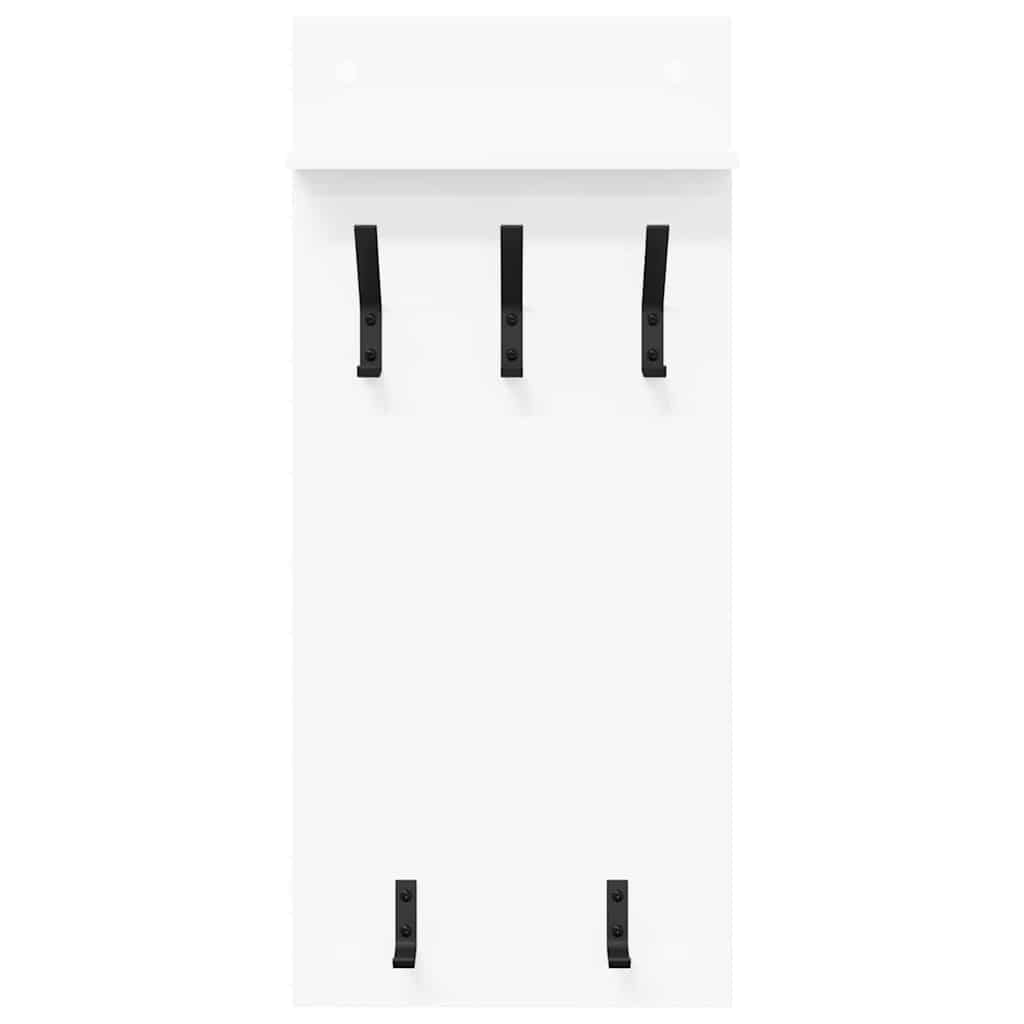 Wall-Mounted Coat Rack White 40 x 10 x 90 cm Engineered wood