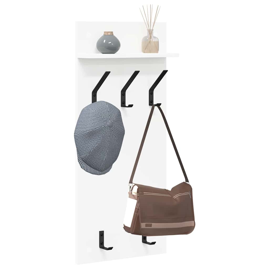 Wall-Mounted Coat Rack White 40 x 10 x 90 cm Engineered wood