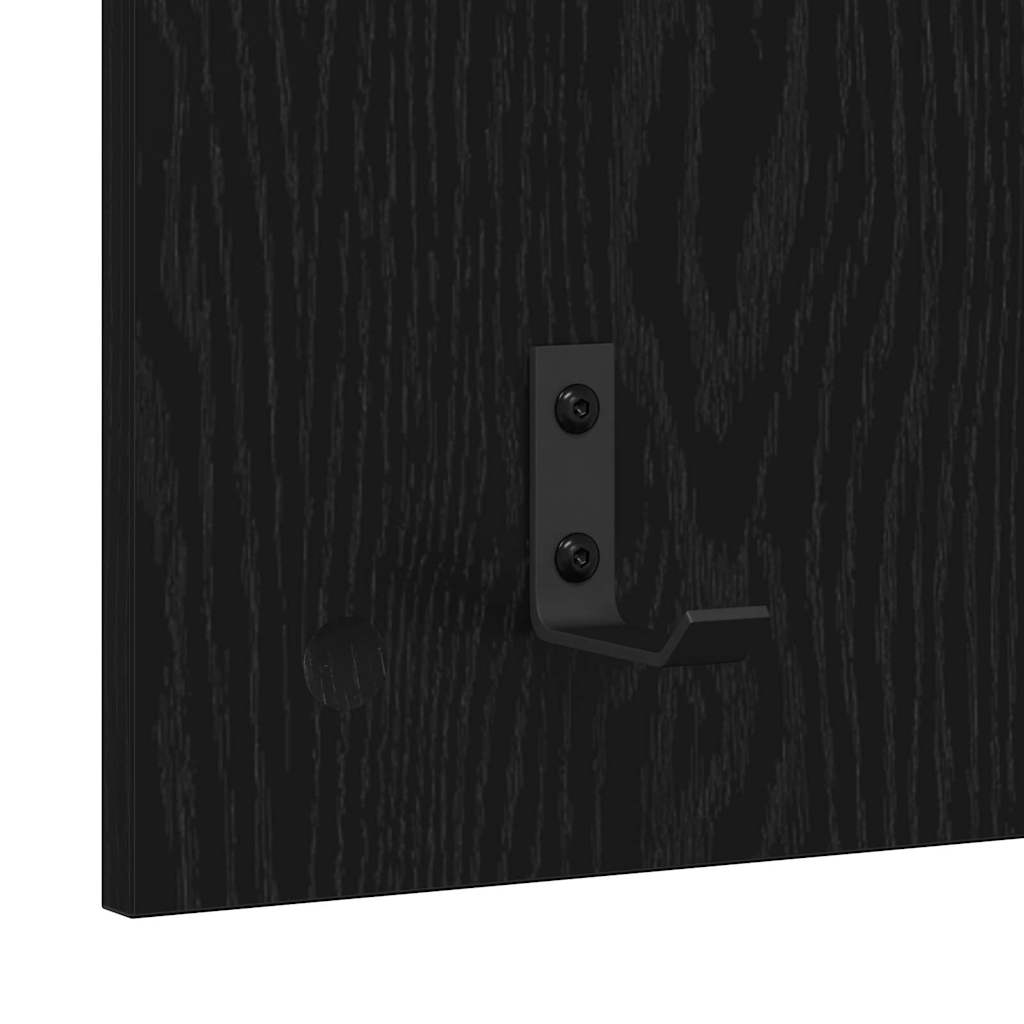 Wall-Mounted Coat Rack with Shelf Black Oak 40 x 10 x 90 cm