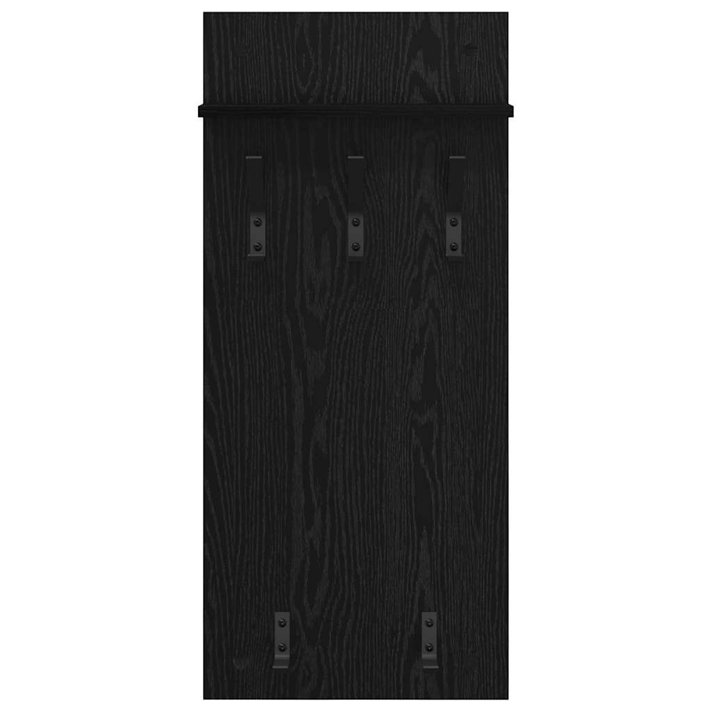 Wall-Mounted Coat Rack with Shelf Black Oak 40 x 10 x 90 cm