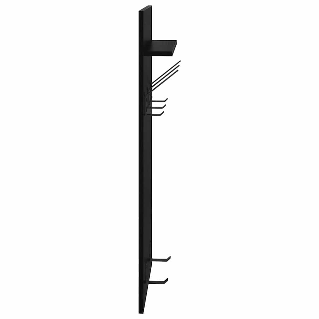 Wall-Mounted Coat Rack with Shelf Black Oak 40 x 10 x 90 cm