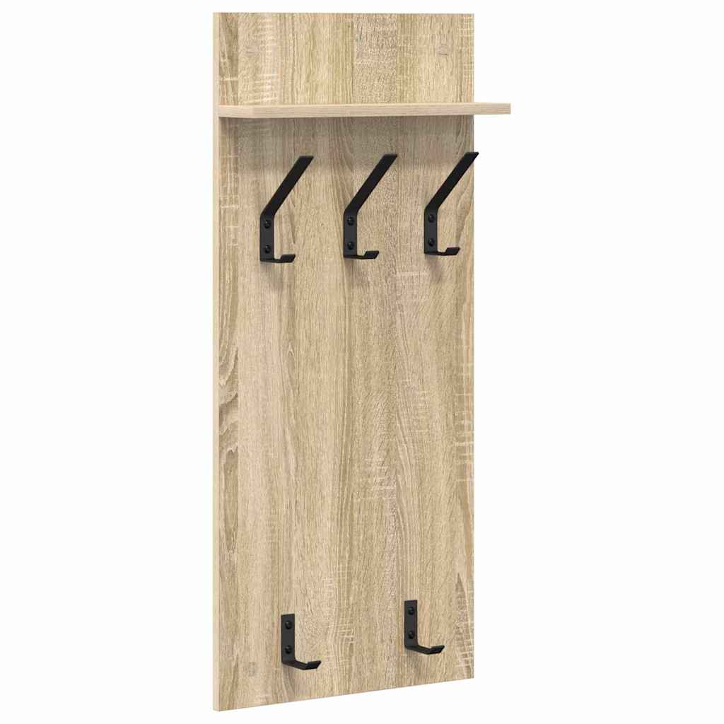 Wall-Mounted Coat Rack with Shelf Sonoma Oak 40 x 10 x 90 cm