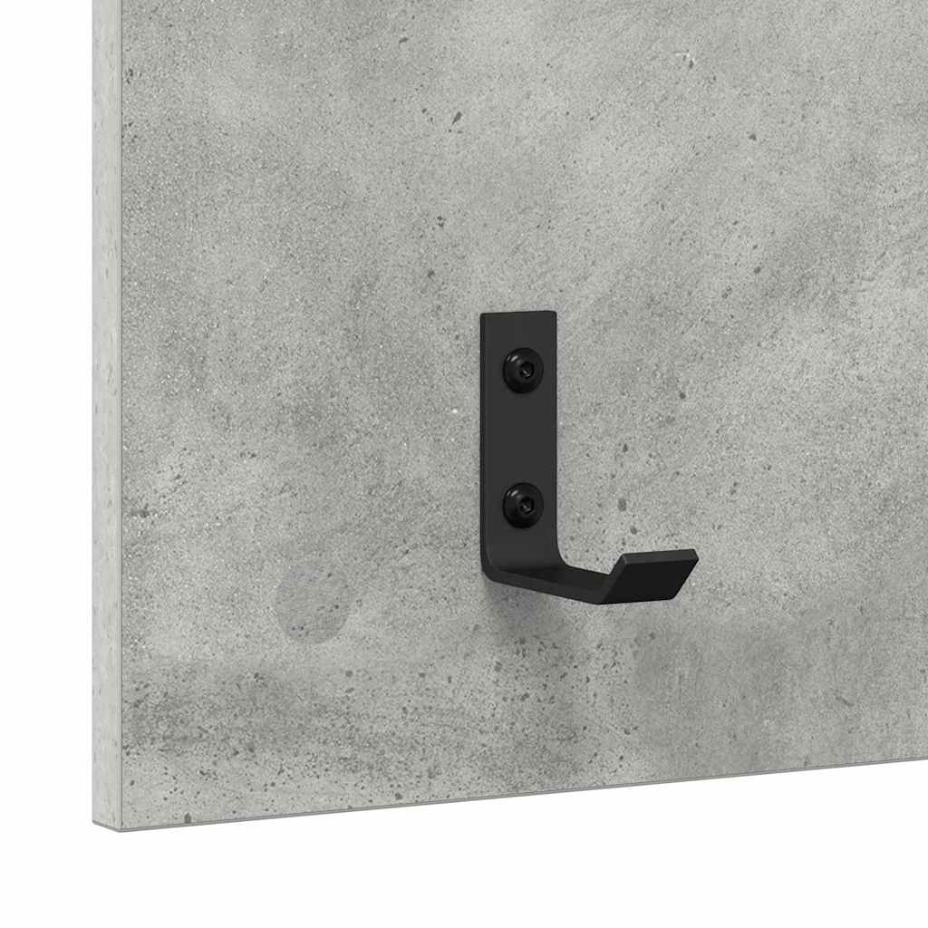 Wall-Mounted Coat Rack with Shelf Concrete Grey 40 x 10 x 90 cm