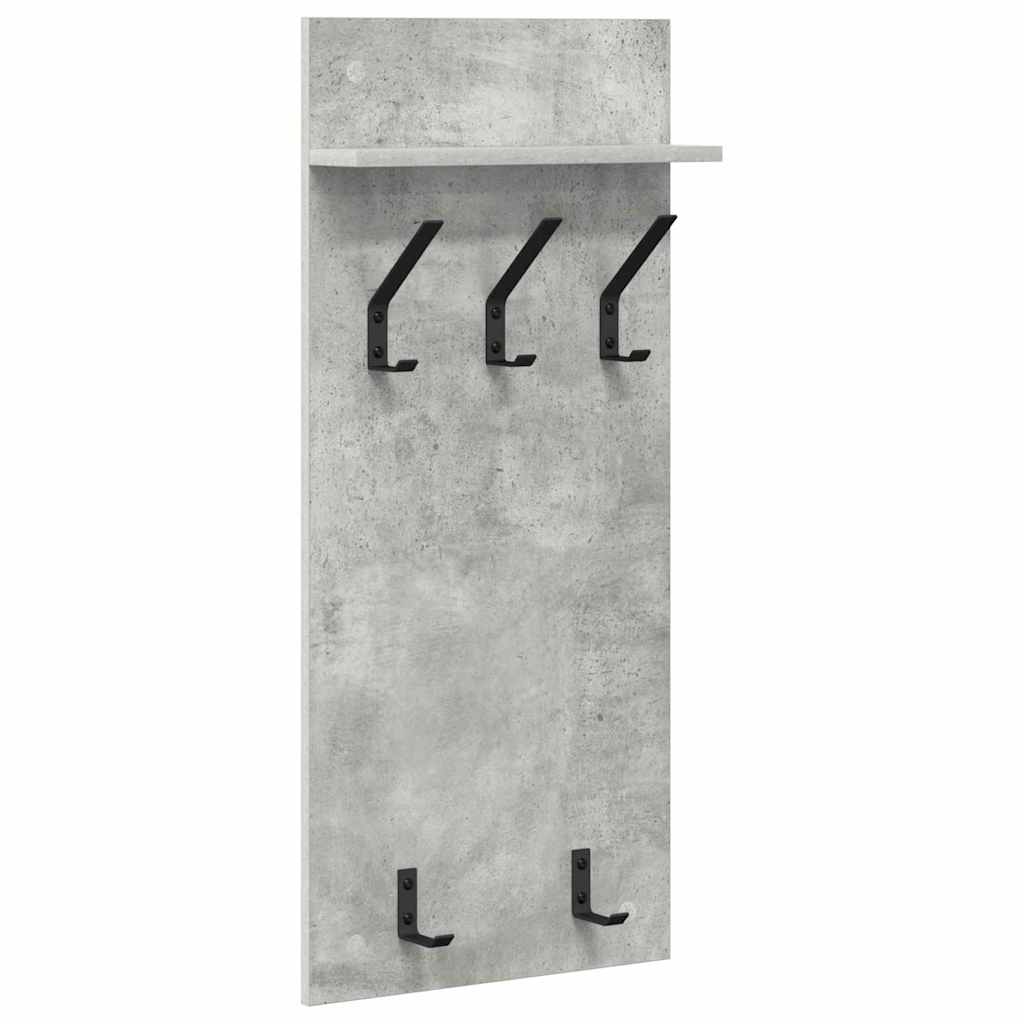 Wall-Mounted Coat Rack with Shelf Concrete Grey 40 x 10 x 90 cm