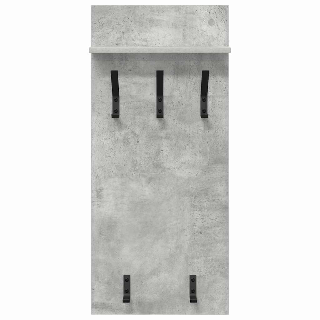 Wall-Mounted Coat Rack with Shelf Concrete Grey 40 x 10 x 90 cm