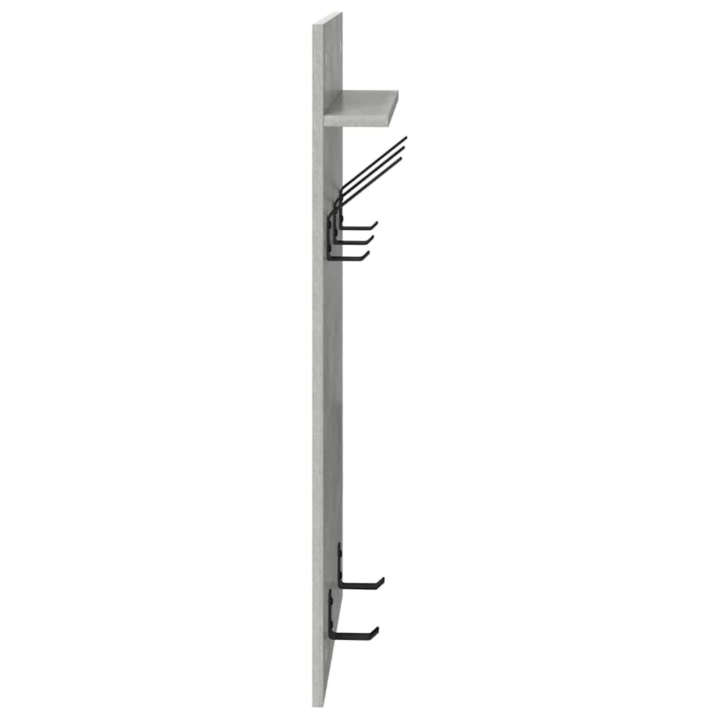 Wall-Mounted Coat Rack with Shelf Concrete Grey 40 x 10 x 90 cm