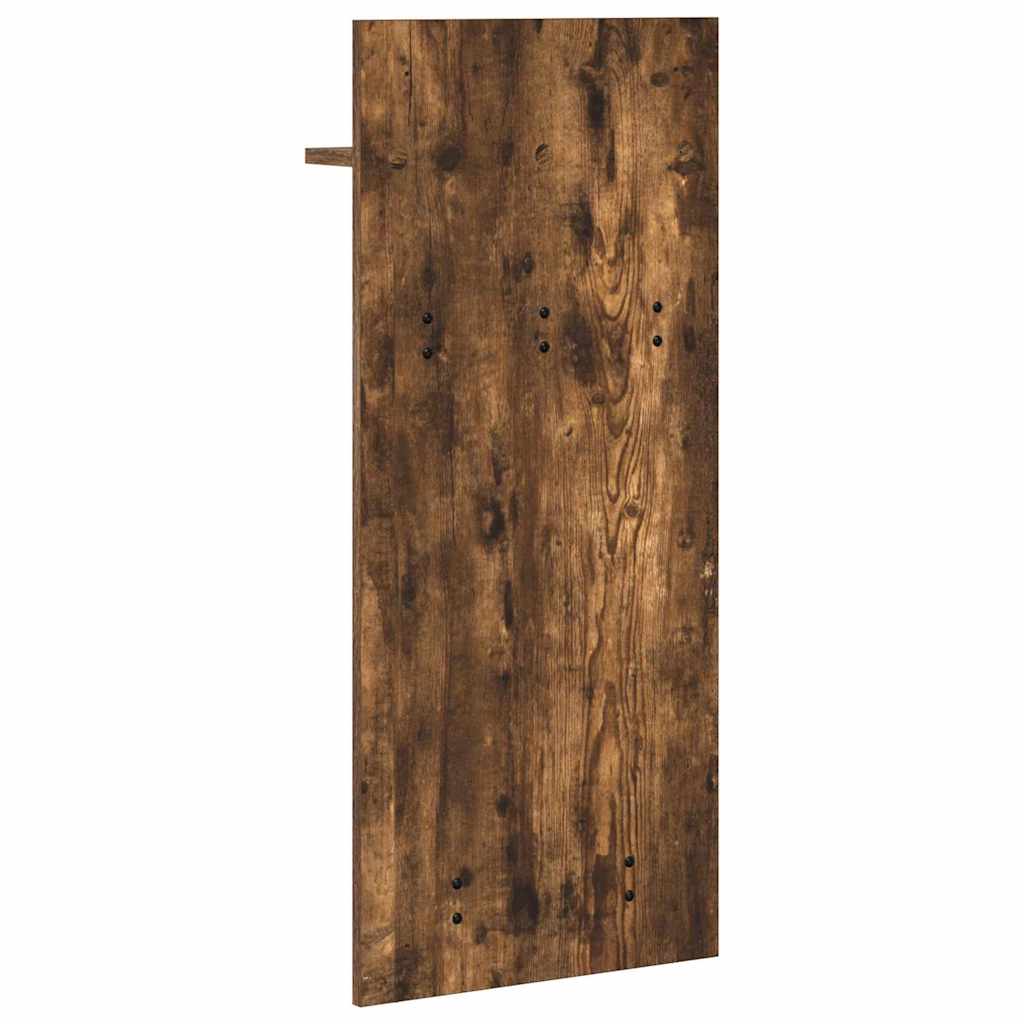 Wall-Mounted Coat Rack with Shelf Smoked Oak 40 x 10 x 90 cm