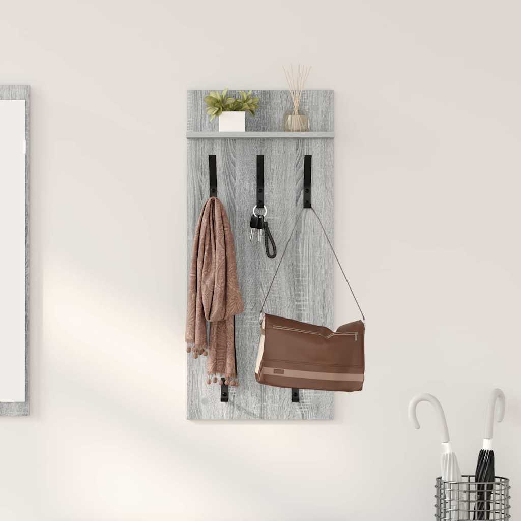 Wall-Mounted Coat Rack with Shelf Grey Sonoma 40 x 10 x 90 cm