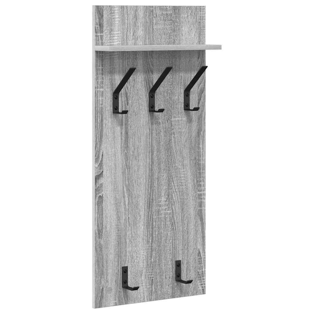 Wall-Mounted Coat Rack with Shelf Grey Sonoma 40 x 10 x 90 cm