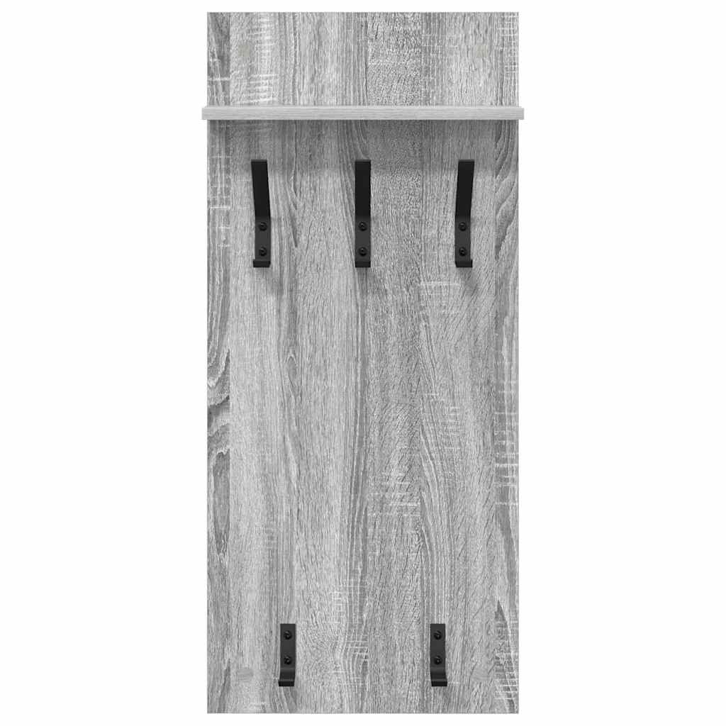 Wall-Mounted Coat Rack with Shelf Grey Sonoma 40 x 10 x 90 cm