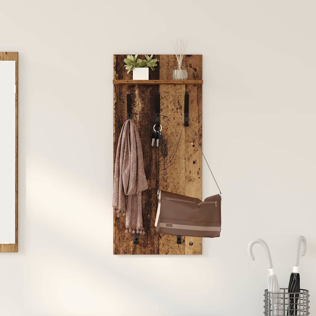 Wall-Mounted Coat Rack Old Wood 40 x 10 x 90 cm Engineered wood