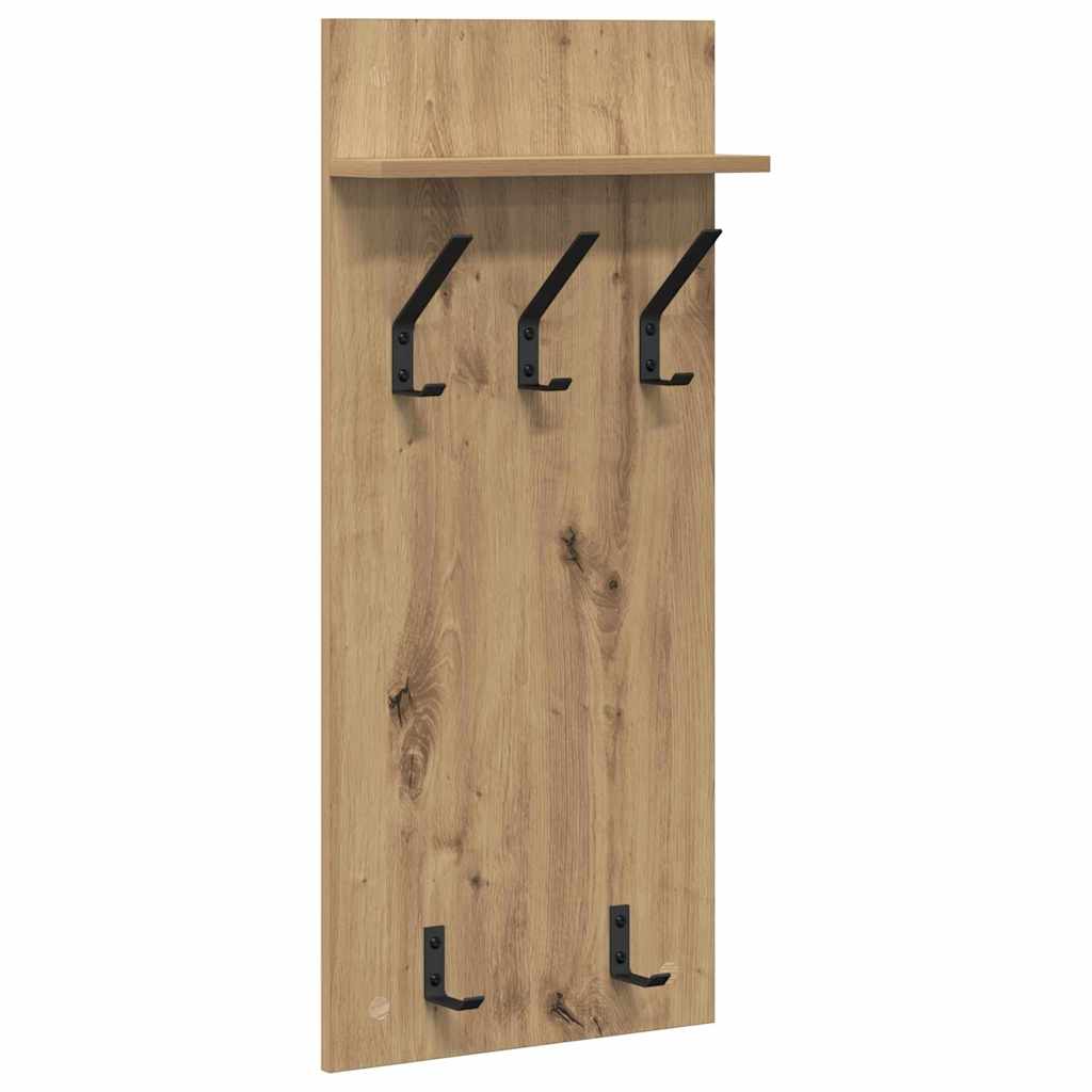 Wall-Mounted Coat Rack with Shelf Artisan Oak 40 x 10 x 90 cm