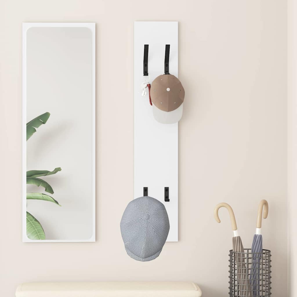 Wall-Mounted Coat Rack White 20 x 1.5 x 100 cm Engineered wood