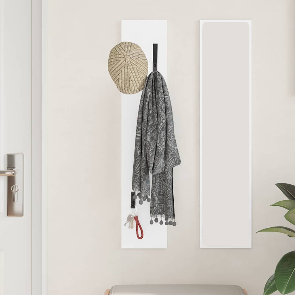 Wall-Mounted Coat Rack White 20 x 1.5 x 100 cm Engineered wood
