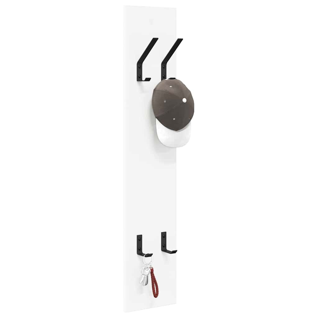Wall-Mounted Coat Rack White 20 x 1.5 x 100 cm Engineered wood