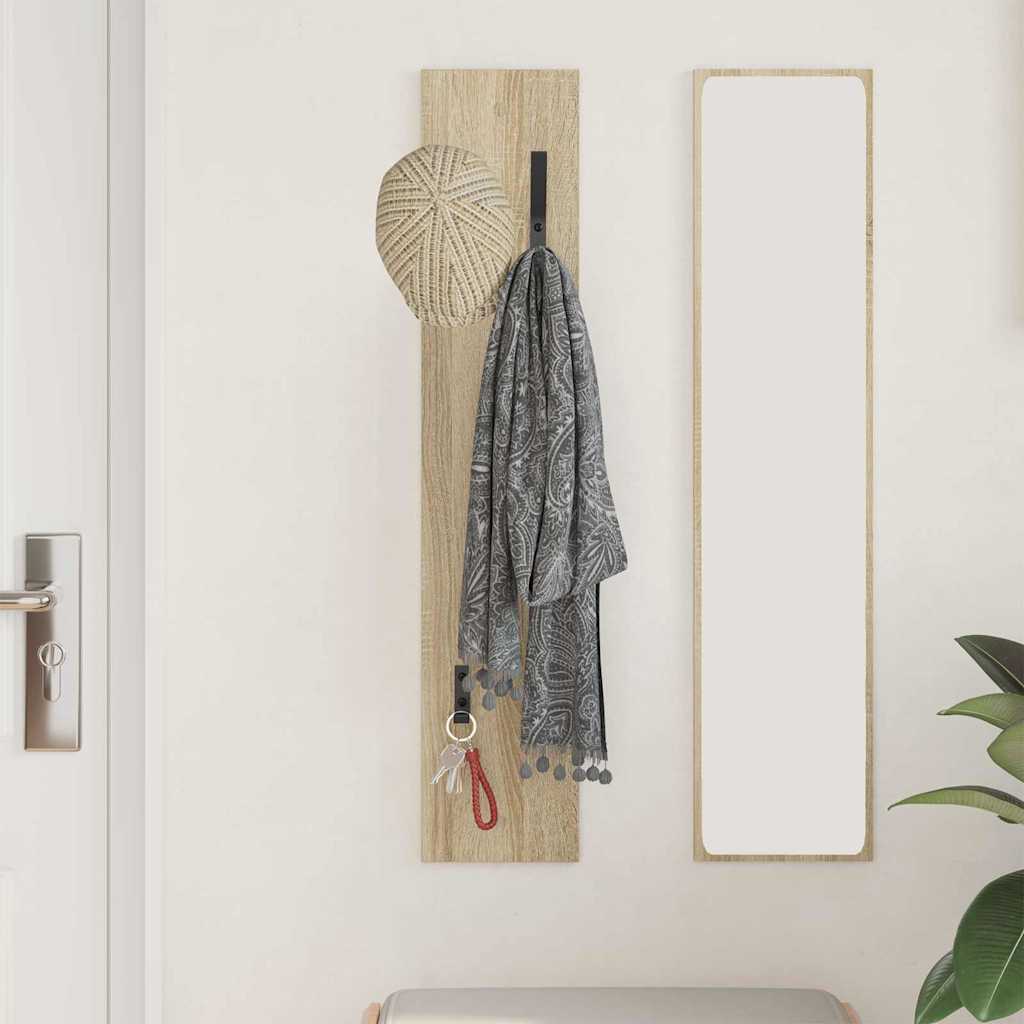 Wall-Mounted Coat Rack Sonoma oak 20 x 1.5 x 100 cm