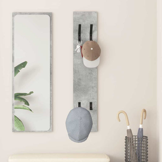 Wall-Mounted Coat Rack Concrete Grey 20 x 1.5 x 100 cm