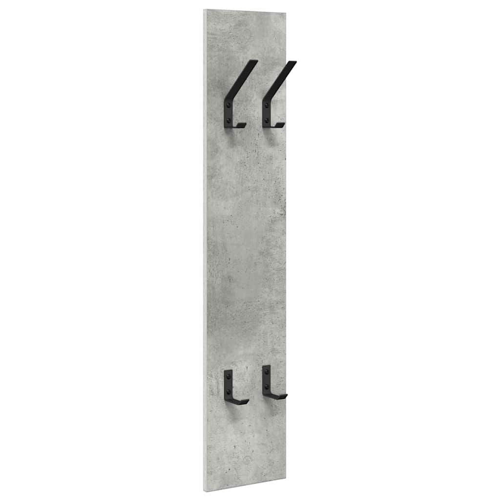 Wall-Mounted Coat Rack Concrete Grey 20 x 1.5 x 100 cm