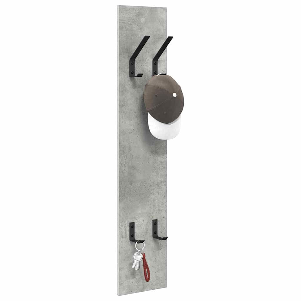 Wall-Mounted Coat Rack Concrete Grey 20 x 1.5 x 100 cm