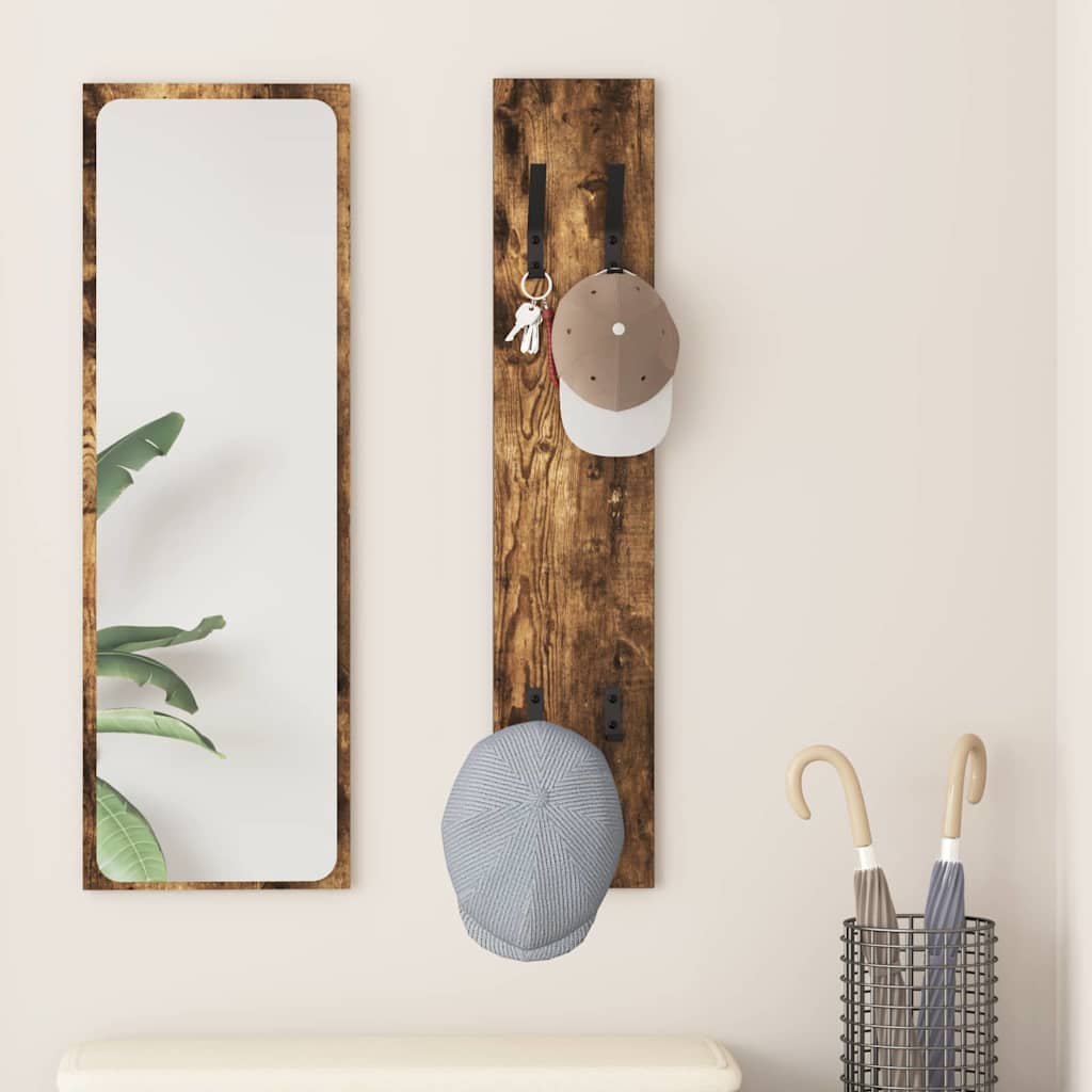 Wall-Mounted Coat Rack Smoked Oak 20 x 1.5 x 100 cm
