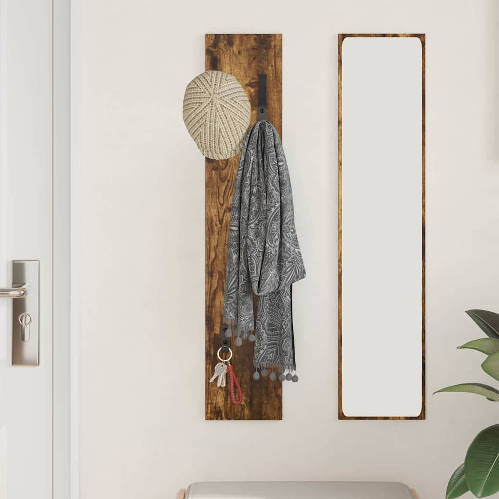 Wall-Mounted Coat Rack Smoked Oak 20 x 1.5 x 100 cm