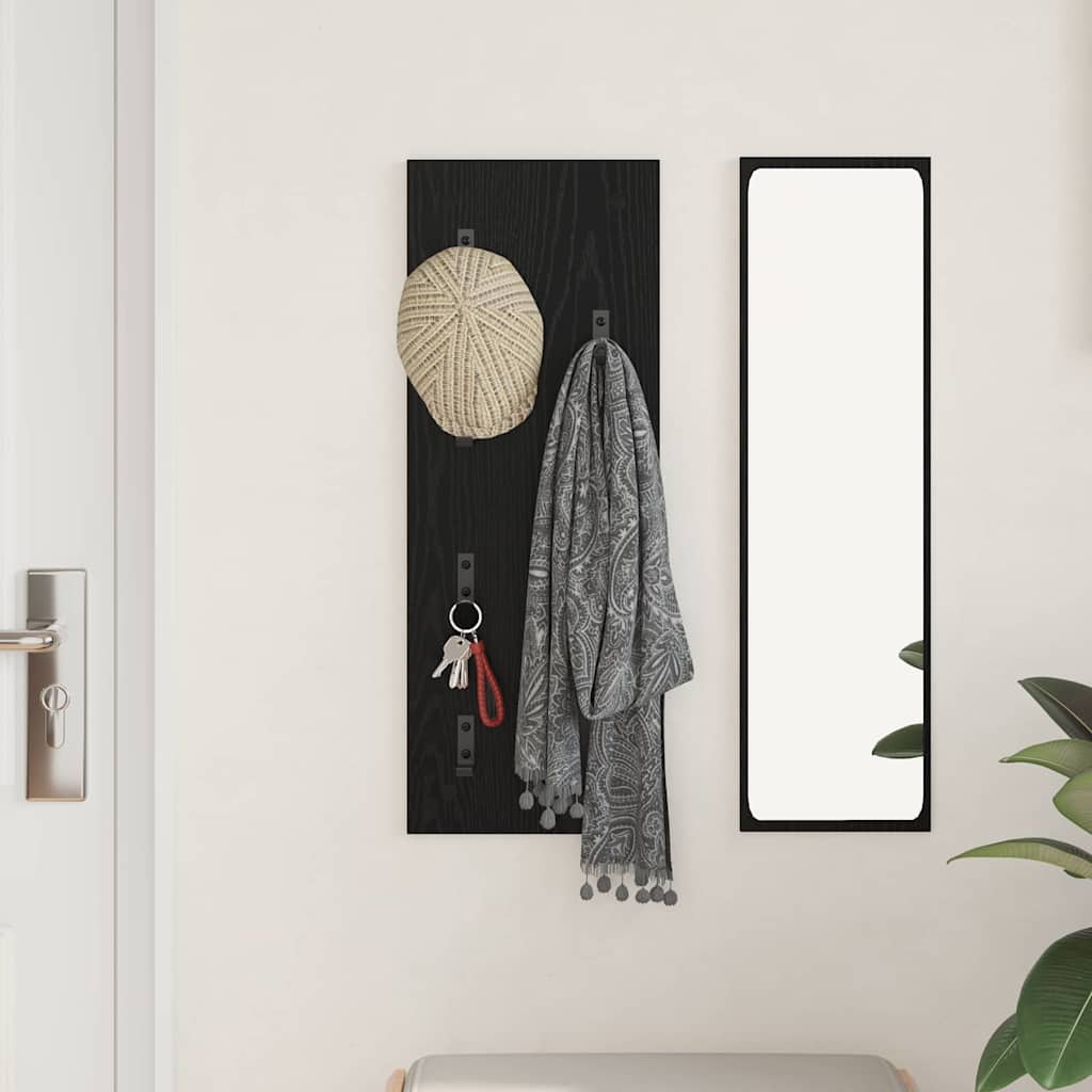Wall-Mounted Coat Rack Wall-mounted Black Oak 30 x 1.5 x 80 cm