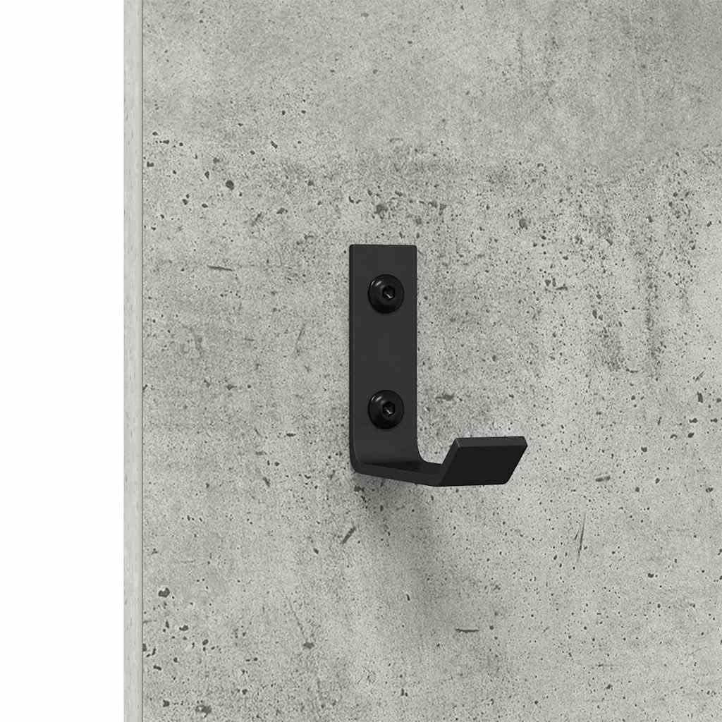 Wall-Mounted Coat Rack Wall-Mounted Concrete Grey