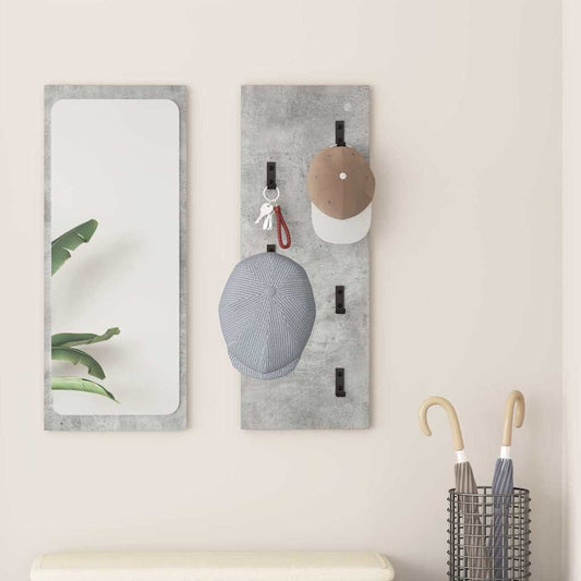Wall-Mounted Coat Rack Concrete Grey 30 x 1.5 x 80 cm