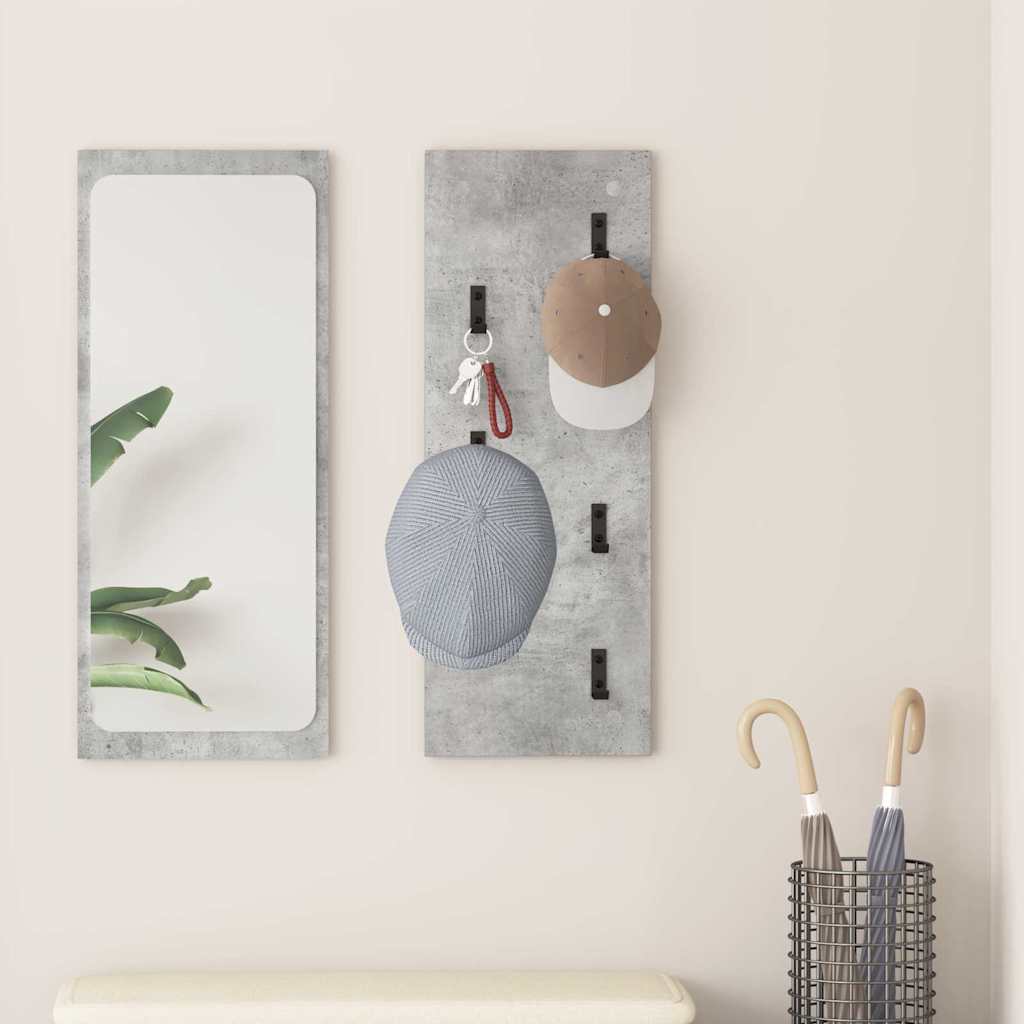 Wall-Mounted Coat Rack Wall-Mounted Concrete Grey