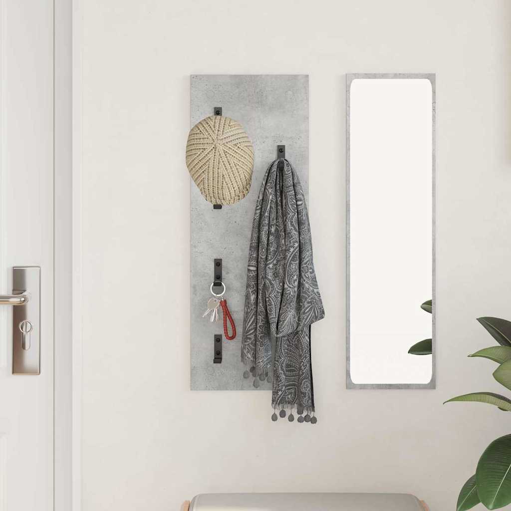 Wall-Mounted Coat Rack Concrete Grey 30 x 1.5 x 80 cm