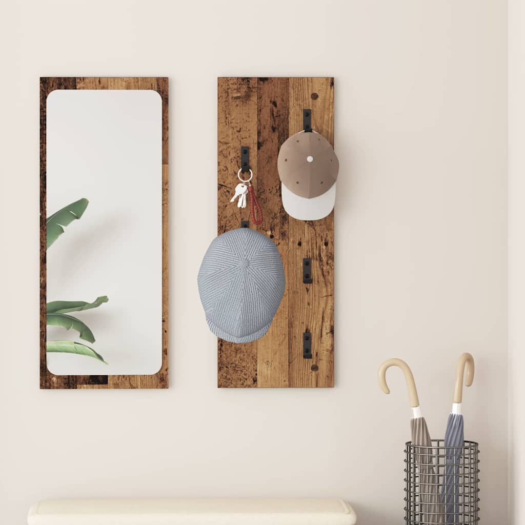 Wall-Mounted Coat Rack Wall-mounted Old Wood 30 x 1.5 x 80 cm