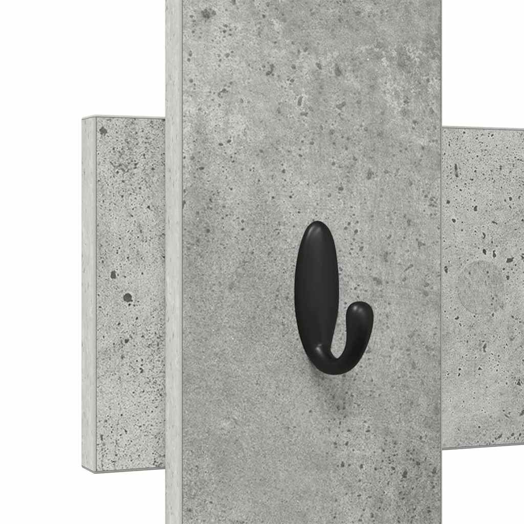 Wall-Mounted Coat Rack Concrete Grey 60 x 3 x 82 cm