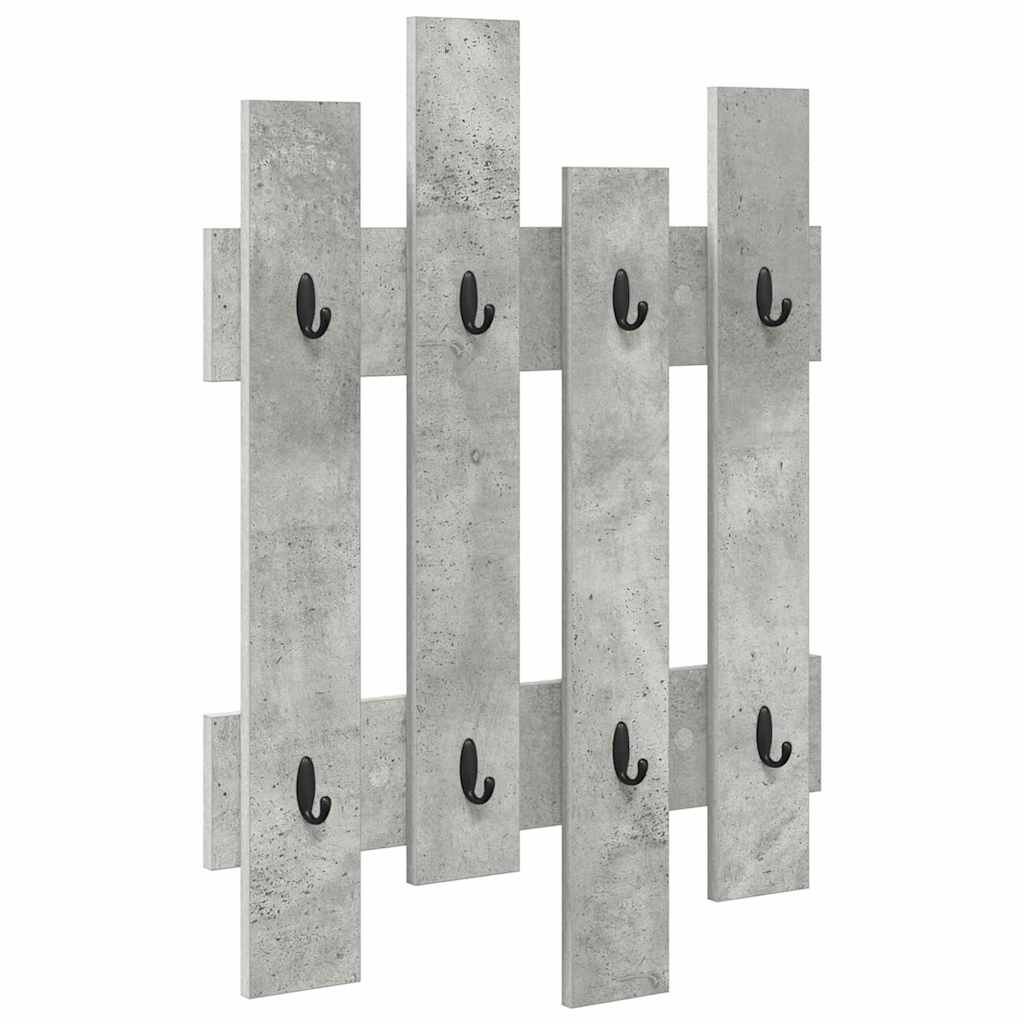 Wall-Mounted Coat Rack Concrete Grey 60 x 3 x 82 cm