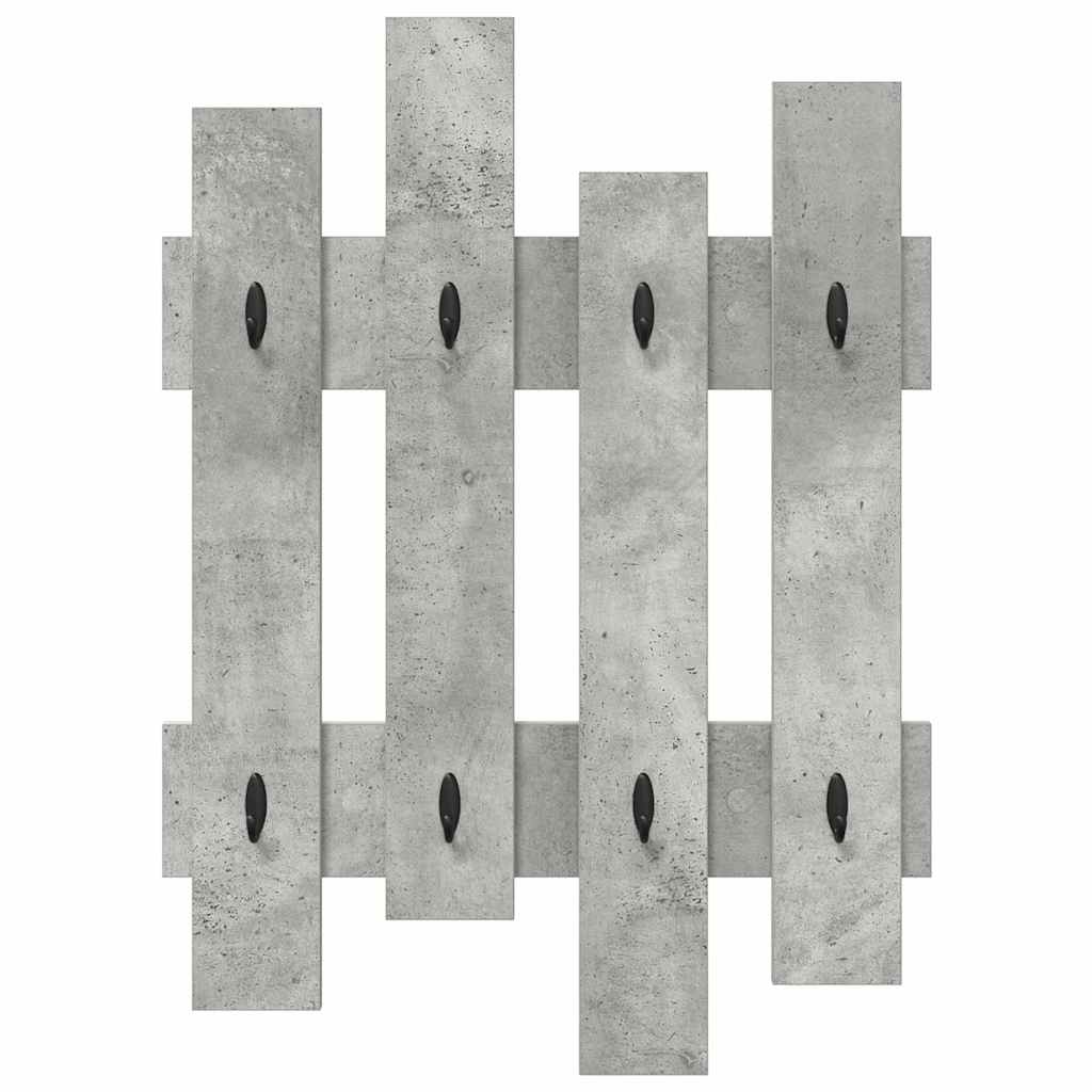 Wall-Mounted Coat Rack Concrete Grey 60 x 3 x 82 cm