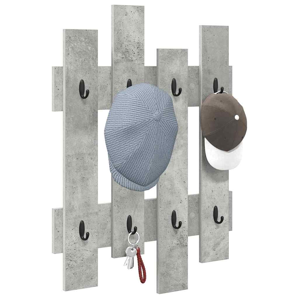 Wall-Mounted Coat Rack Concrete Grey 60 x 3 x 82 cm