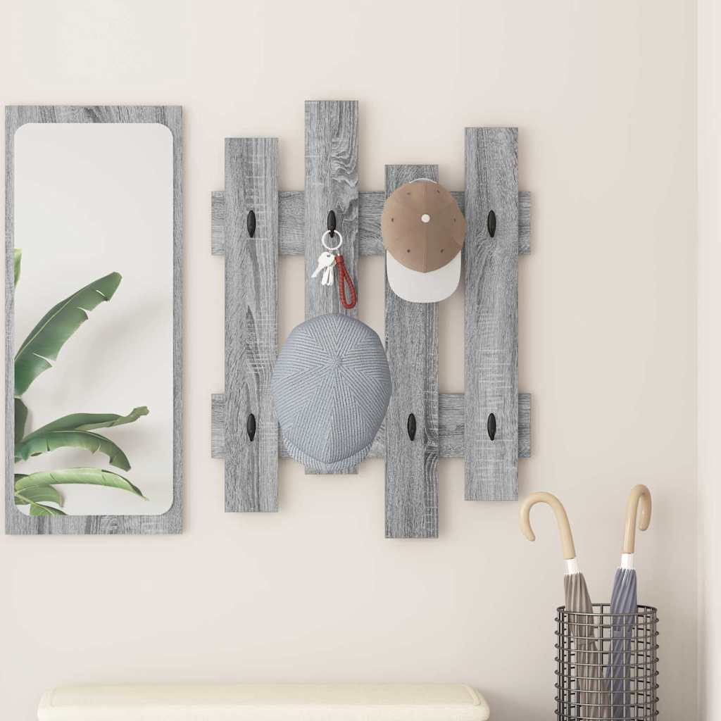 Wall-Mounted Coat Rack Wall-mounted Grey Sonoma 60 x 3 x 82 cm