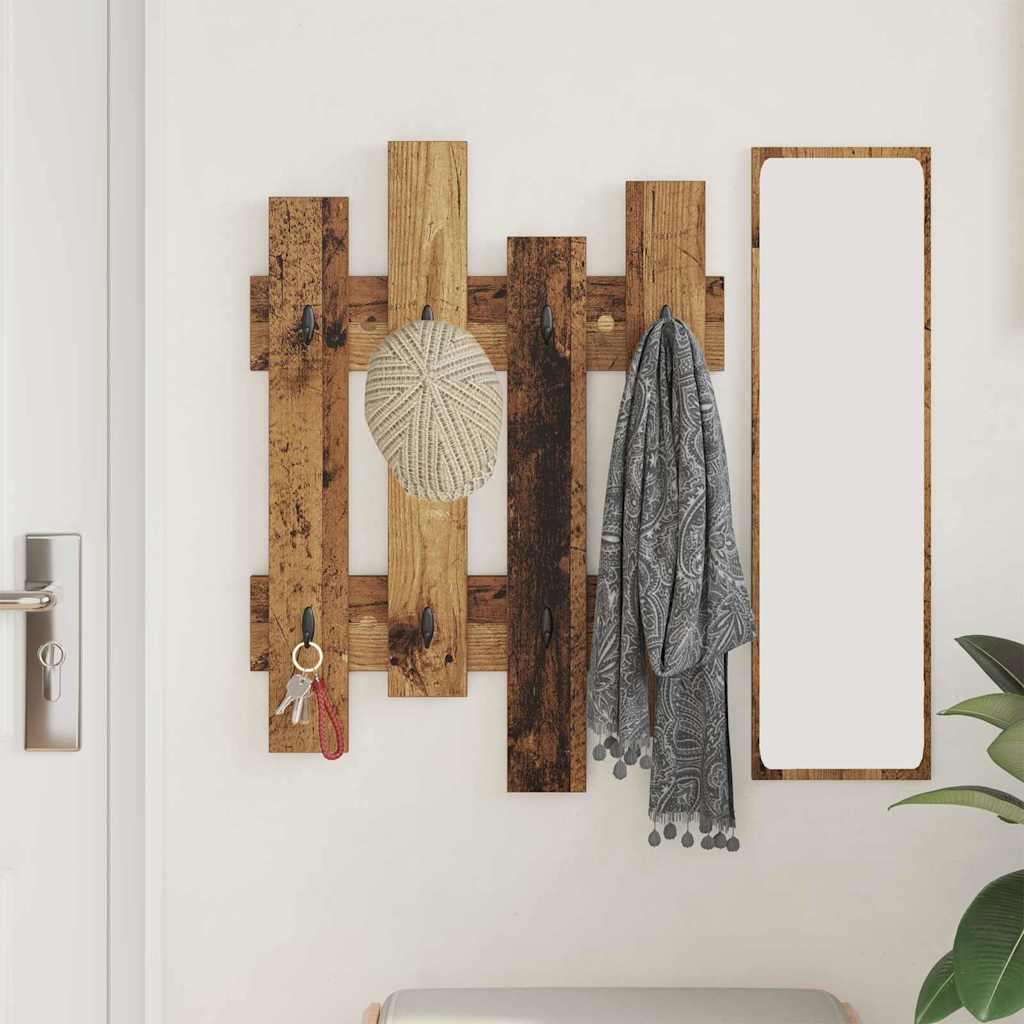 Wall-Mounted Coat Rack Old Wood 60 x 3 x 82 cm Engineered wood