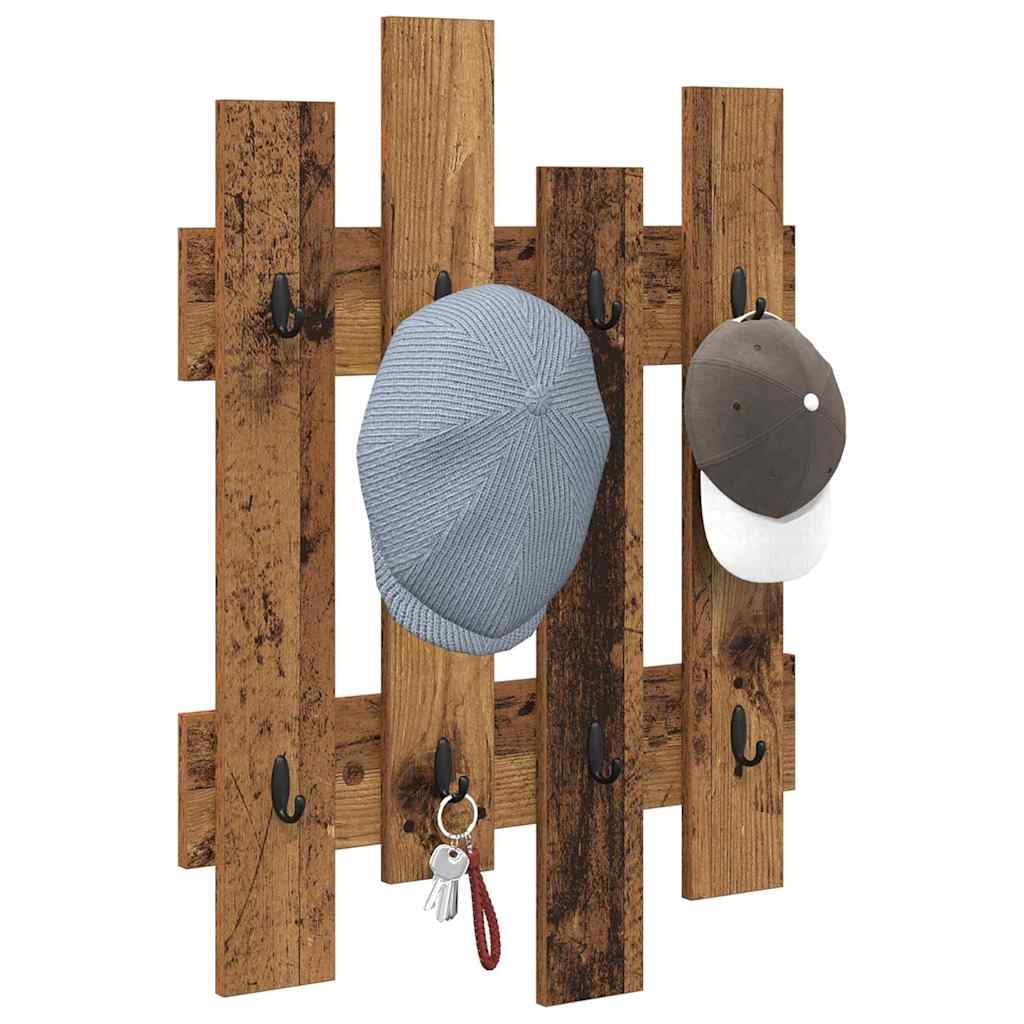 Wall-Mounted Coat Rack Old Wood 60 x 3 x 82 cm Engineered wood