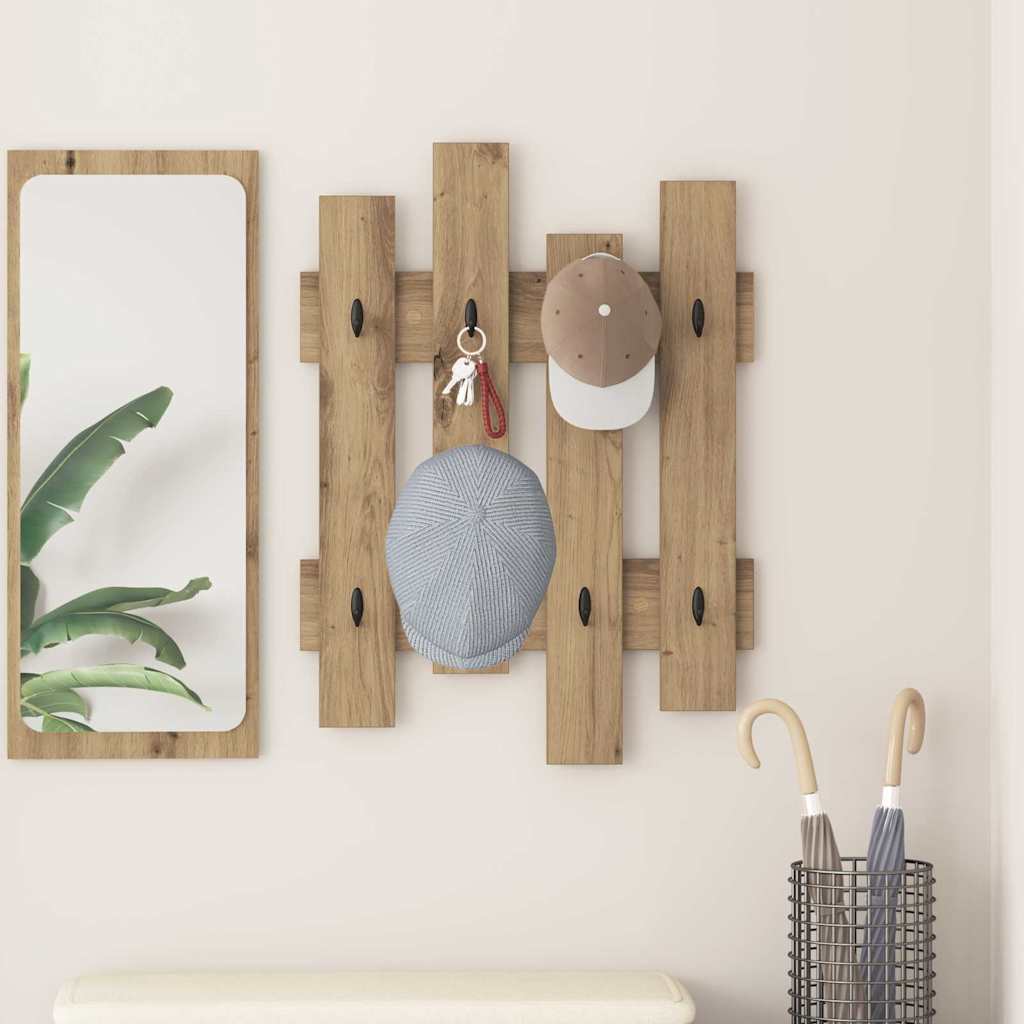 Wall-Mounted Coat Rack Wall-mounted Artisan Oak 60 x 3 x 82 cm