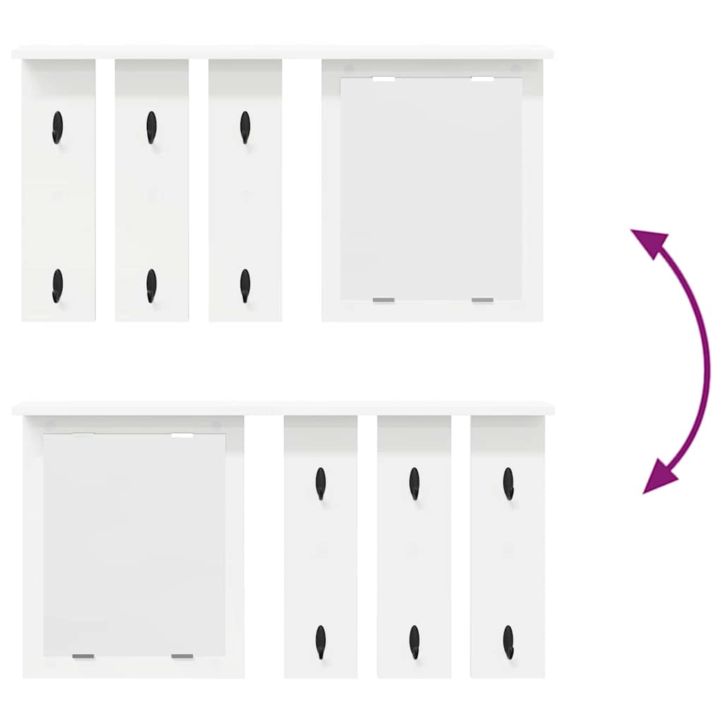 Wall-Mounted Coat Rack Wall-Mounted White 85 x 10 x 45 cm