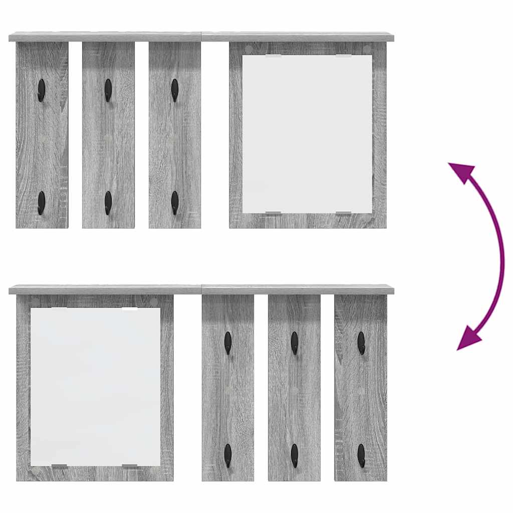 Wall-Mounted Coat Rack Wall-Mounted Grey sonoma 85 x 10 x 45 cm