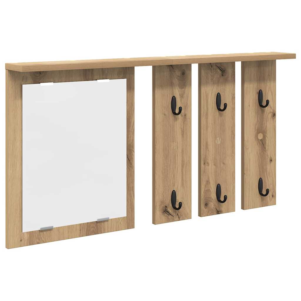 Wall-Mounted Coat Rack with Shelf Artisan oak 85 x 10 x 45 cm