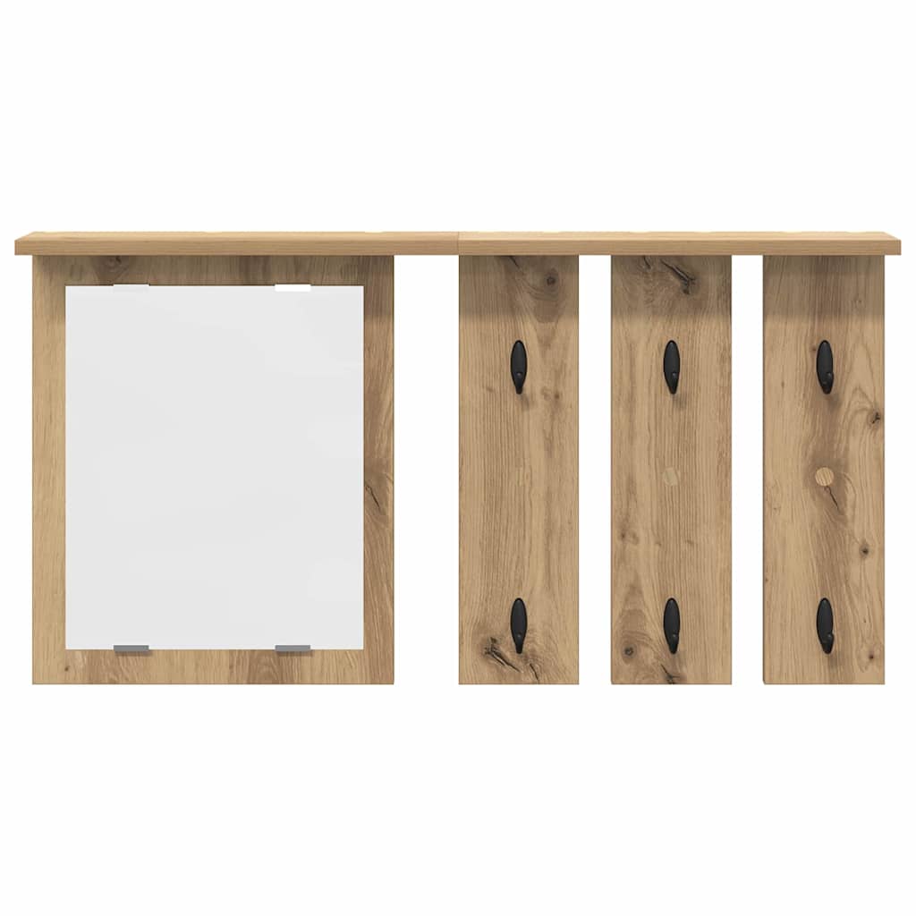 Wall-Mounted Coat Rack with Shelf Artisan oak 85 x 10 x 45 cm