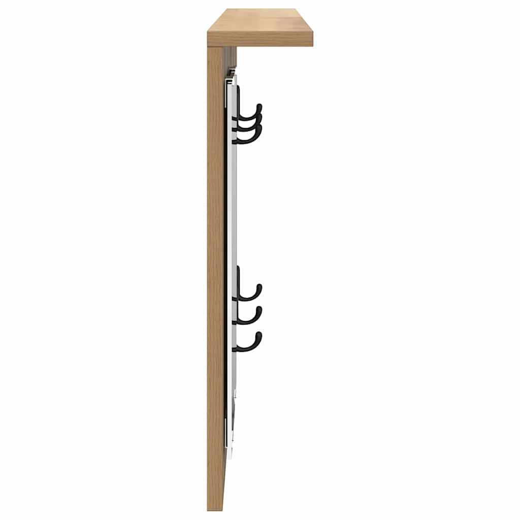 Wall-Mounted Coat Rack with Shelf Artisan oak 85 x 10 x 45 cm
