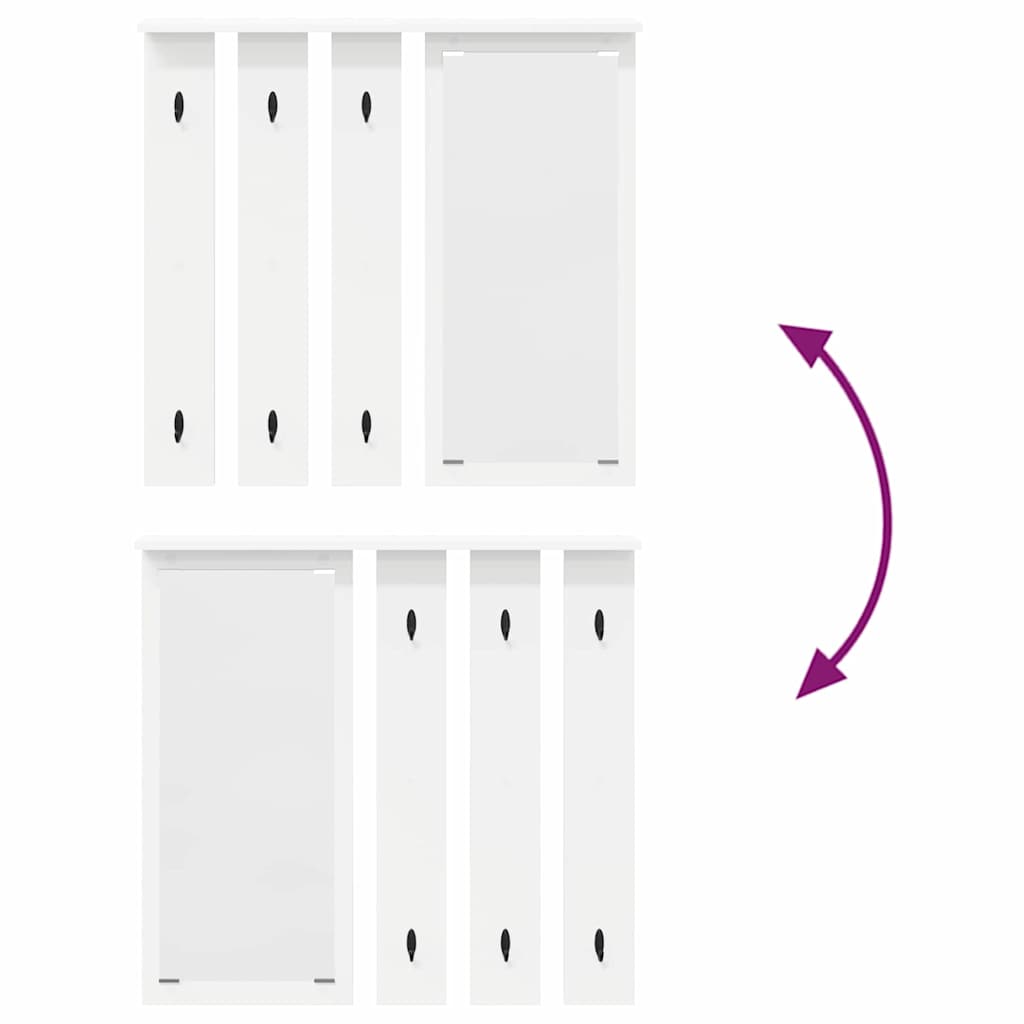 Wall-Mounted Coat Rack Wall-Mounted White 84 x 10 x 80 cm