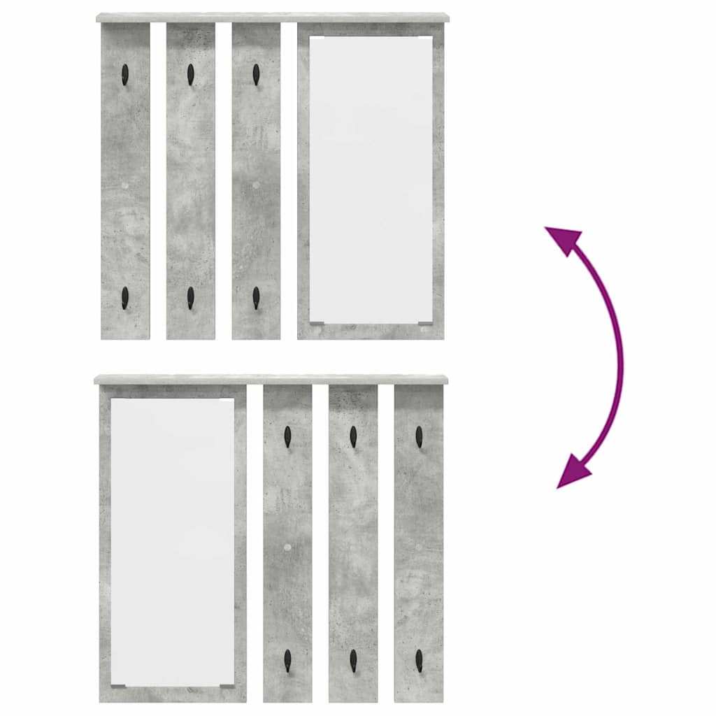 Wall-Mounted Coat Rack Wall-Mounted Concrete grey